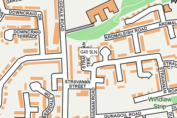 G45 9LN map - OS OpenMap – Local (Ordnance Survey)