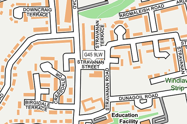 G45 9LW map - OS OpenMap – Local (Ordnance Survey)