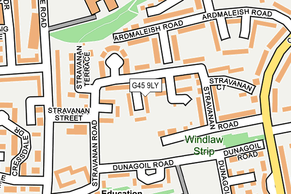 G45 9LY map - OS OpenMap – Local (Ordnance Survey)