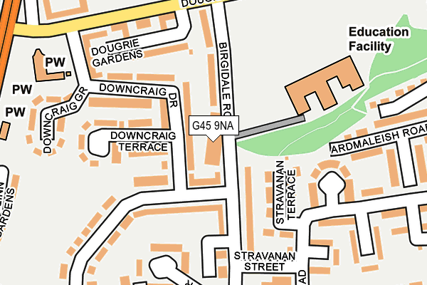 G45 9NA map - OS OpenMap – Local (Ordnance Survey)