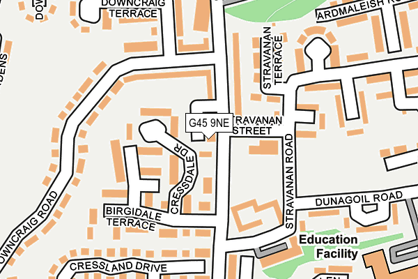 G45 9NE map - OS OpenMap – Local (Ordnance Survey)