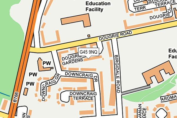 G45 9NQ map - OS OpenMap – Local (Ordnance Survey)