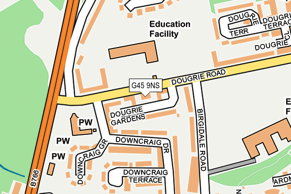 G45 9NS map - OS OpenMap – Local (Ordnance Survey)