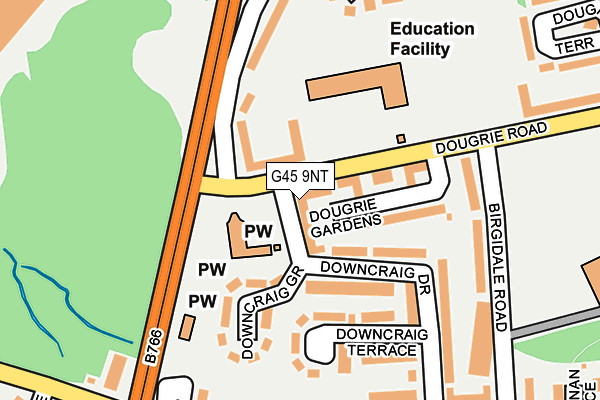 G45 9NT map - OS OpenMap – Local (Ordnance Survey)