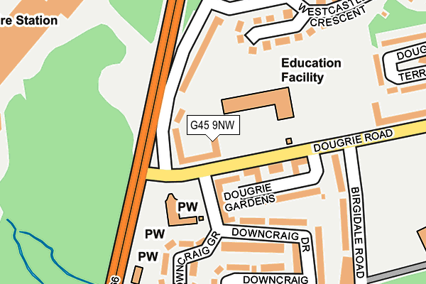 G45 9NW map - OS OpenMap – Local (Ordnance Survey)