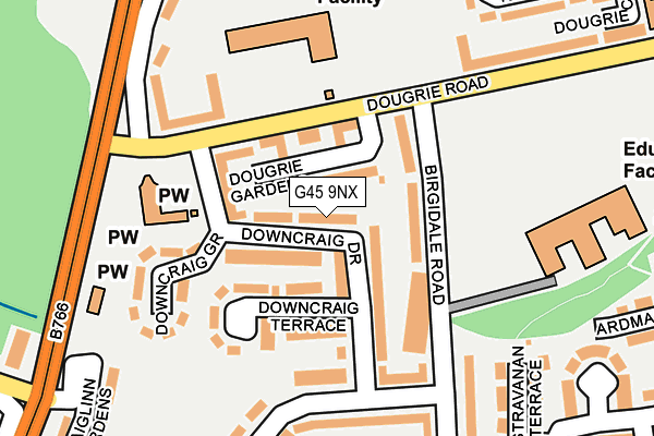 G45 9NX map - OS OpenMap – Local (Ordnance Survey)