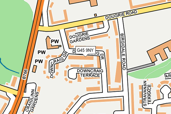 G45 9NY map - OS OpenMap – Local (Ordnance Survey)