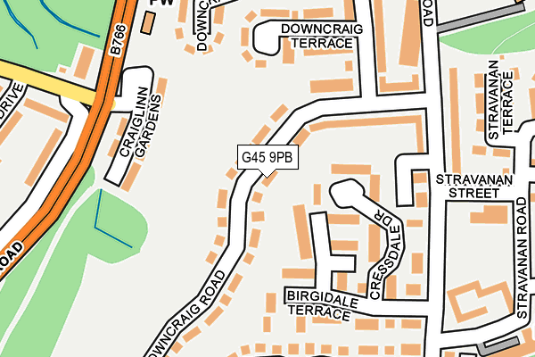 G45 9PB map - OS OpenMap – Local (Ordnance Survey)