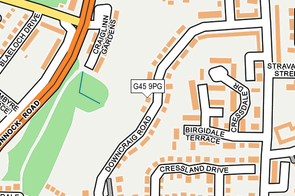 G45 9PG map - OS OpenMap – Local (Ordnance Survey)