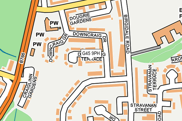 G45 9PH map - OS OpenMap – Local (Ordnance Survey)