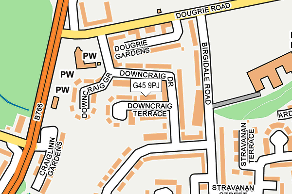 G45 9PJ map - OS OpenMap – Local (Ordnance Survey)