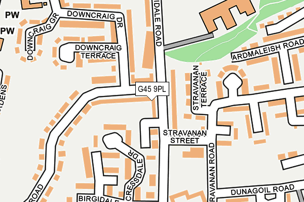 G45 9PL map - OS OpenMap – Local (Ordnance Survey)