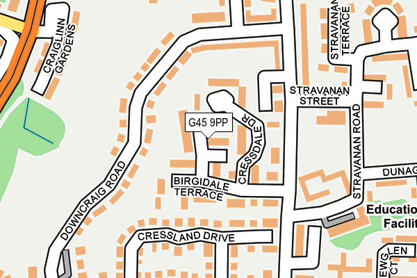 G45 9PP map - OS OpenMap – Local (Ordnance Survey)