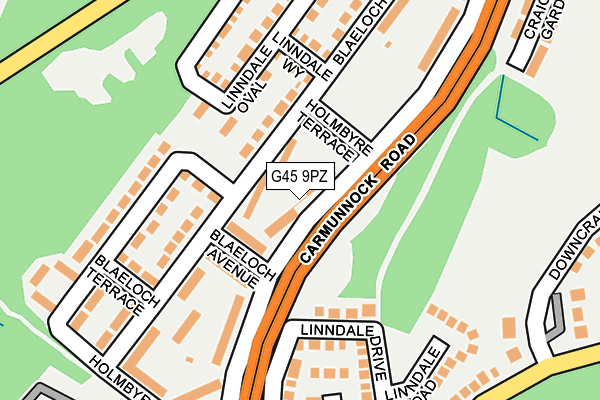 G45 9PZ map - OS OpenMap – Local (Ordnance Survey)