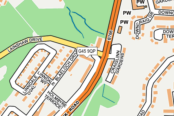 G45 9QP map - OS OpenMap – Local (Ordnance Survey)