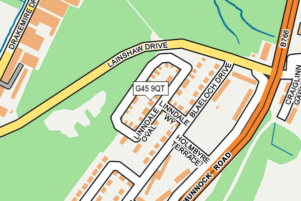 G45 9QT map - OS OpenMap – Local (Ordnance Survey)