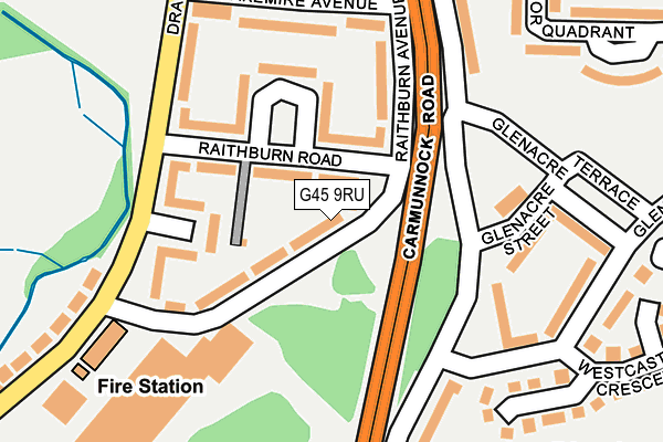 G45 9RU map - OS OpenMap – Local (Ordnance Survey)