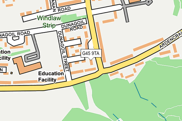 G45 9TA map - OS OpenMap – Local (Ordnance Survey)