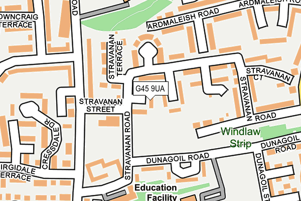 G45 9UA map - OS OpenMap – Local (Ordnance Survey)