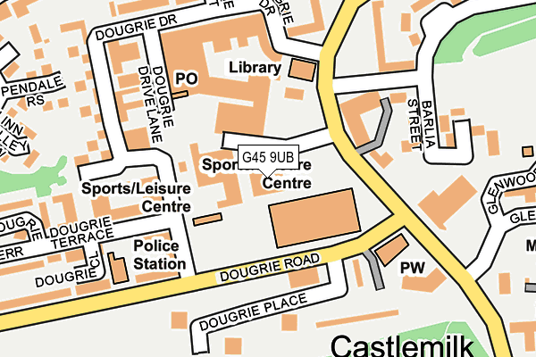 G45 9UB map - OS OpenMap – Local (Ordnance Survey)