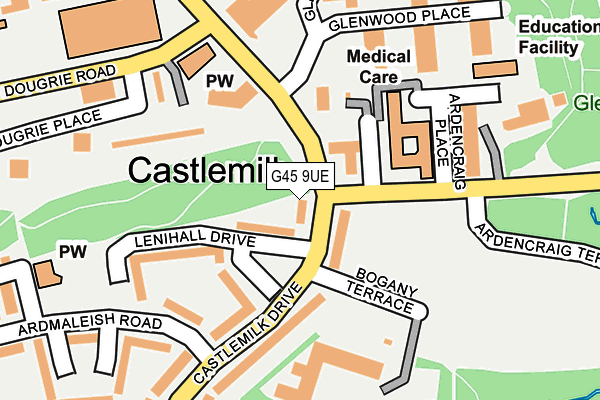 G45 9UE map - OS OpenMap – Local (Ordnance Survey)