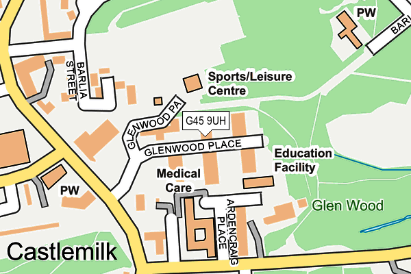 G45 9UH map - OS OpenMap – Local (Ordnance Survey)