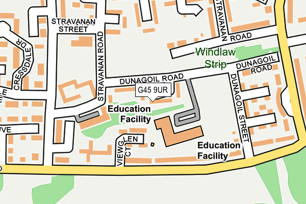 G45 9UR map - OS OpenMap – Local (Ordnance Survey)