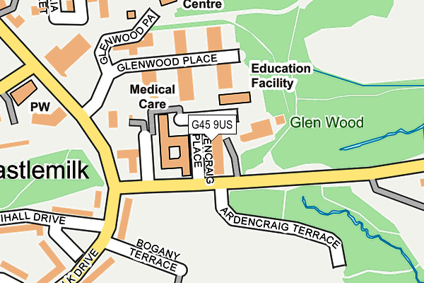 G45 9US map - OS OpenMap – Local (Ordnance Survey)