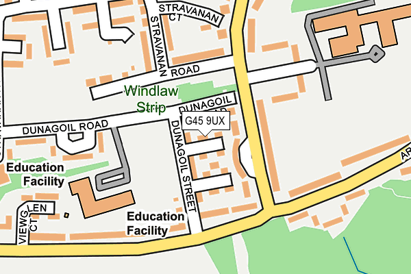 G45 9UX map - OS OpenMap – Local (Ordnance Survey)