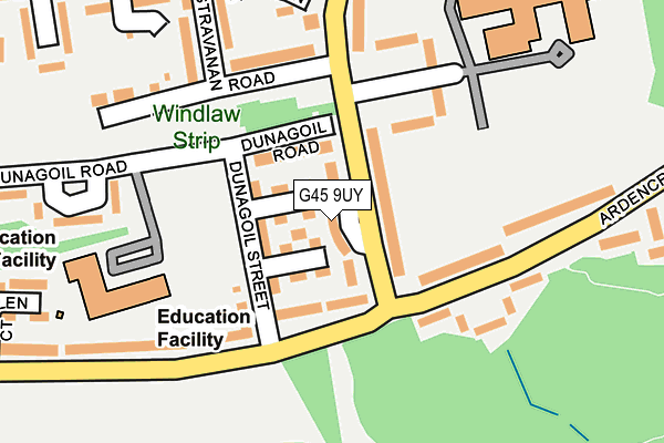 G45 9UY map - OS OpenMap – Local (Ordnance Survey)