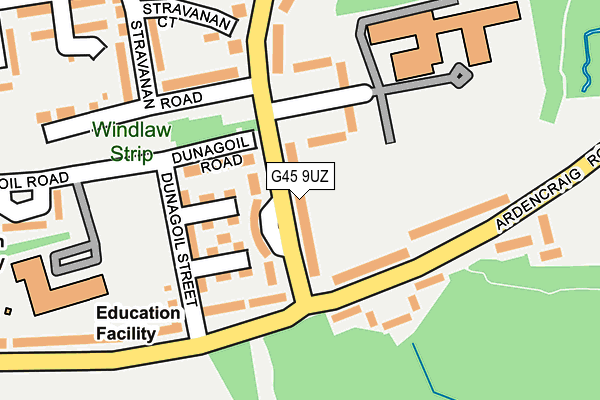 G45 9UZ map - OS OpenMap – Local (Ordnance Survey)