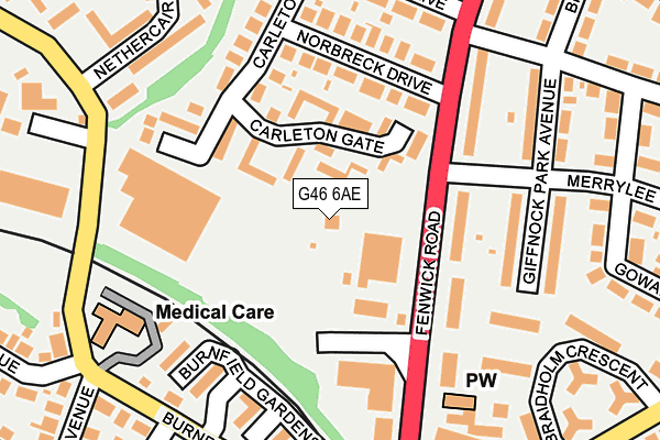 G46 6AE map - OS OpenMap – Local (Ordnance Survey)