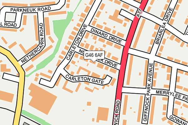 G46 6AF map - OS OpenMap – Local (Ordnance Survey)