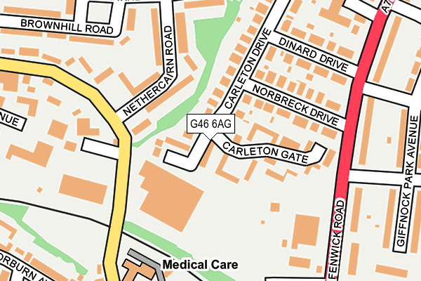 G46 6AG map - OS OpenMap – Local (Ordnance Survey)