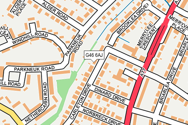G46 6AJ map - OS OpenMap – Local (Ordnance Survey)