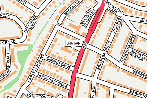 G46 6AN map - OS OpenMap – Local (Ordnance Survey)