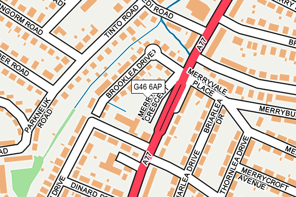 G46 6AP map - OS OpenMap – Local (Ordnance Survey)