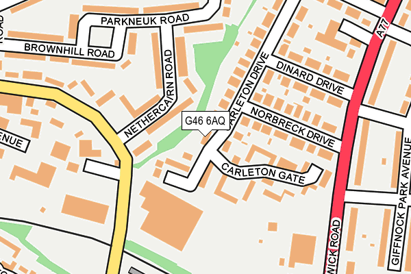 G46 6AQ map - OS OpenMap – Local (Ordnance Survey)