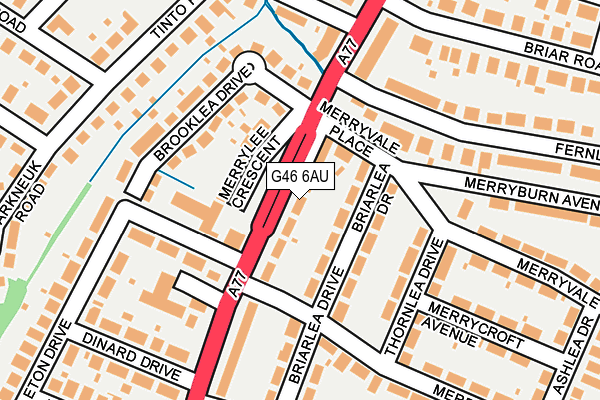 G46 6AU map - OS OpenMap – Local (Ordnance Survey)