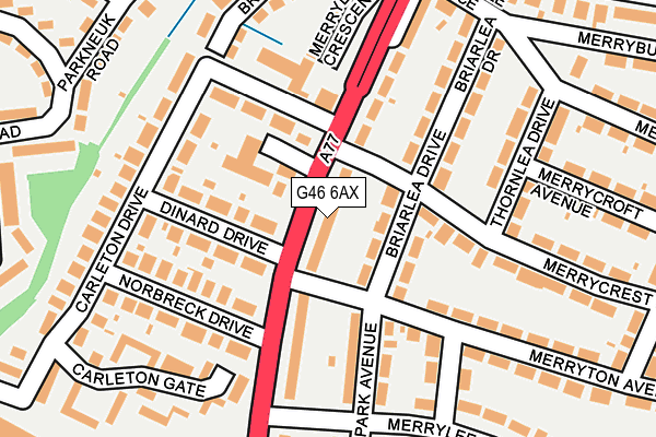 G46 6AX map - OS OpenMap – Local (Ordnance Survey)