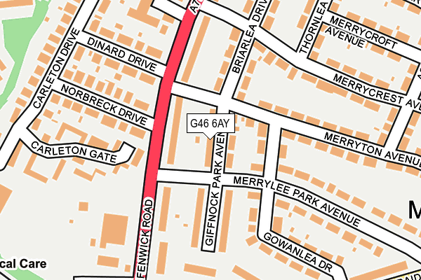 G46 6AY map - OS OpenMap – Local (Ordnance Survey)