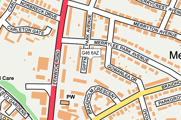 G46 6AZ map - OS OpenMap – Local (Ordnance Survey)