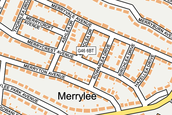 G46 6BT map - OS OpenMap – Local (Ordnance Survey)