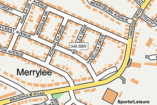 G46 6BW map - OS OpenMap – Local (Ordnance Survey)