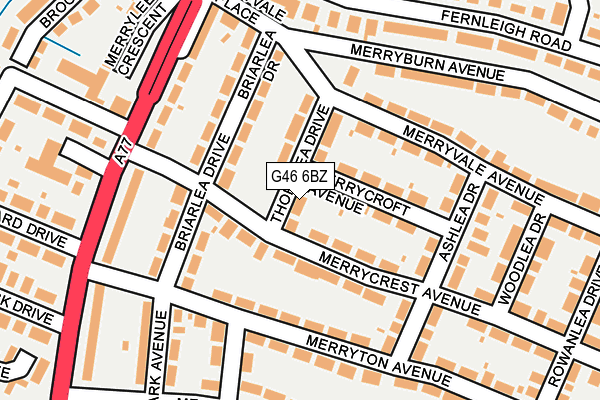 G46 6BZ map - OS OpenMap – Local (Ordnance Survey)