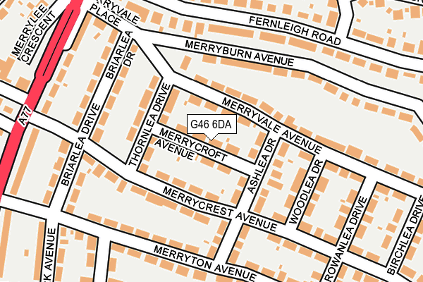G46 6DA map - OS OpenMap – Local (Ordnance Survey)