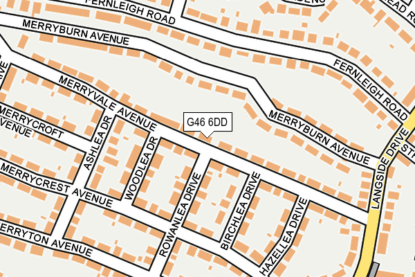 G46 6DD map - OS OpenMap – Local (Ordnance Survey)