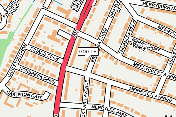 G46 6DR map - OS OpenMap – Local (Ordnance Survey)