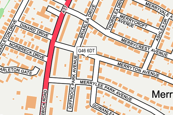 G46 6DT map - OS OpenMap – Local (Ordnance Survey)