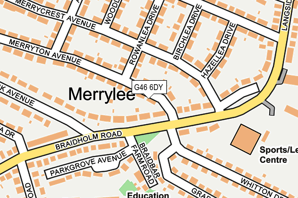 G46 6DY map - OS OpenMap – Local (Ordnance Survey)